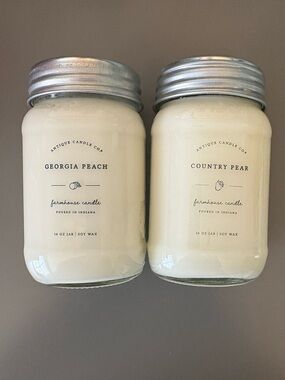 Antique Candle Co. 16 oz. Candles - Country Pear & Georgia Peach NEW!